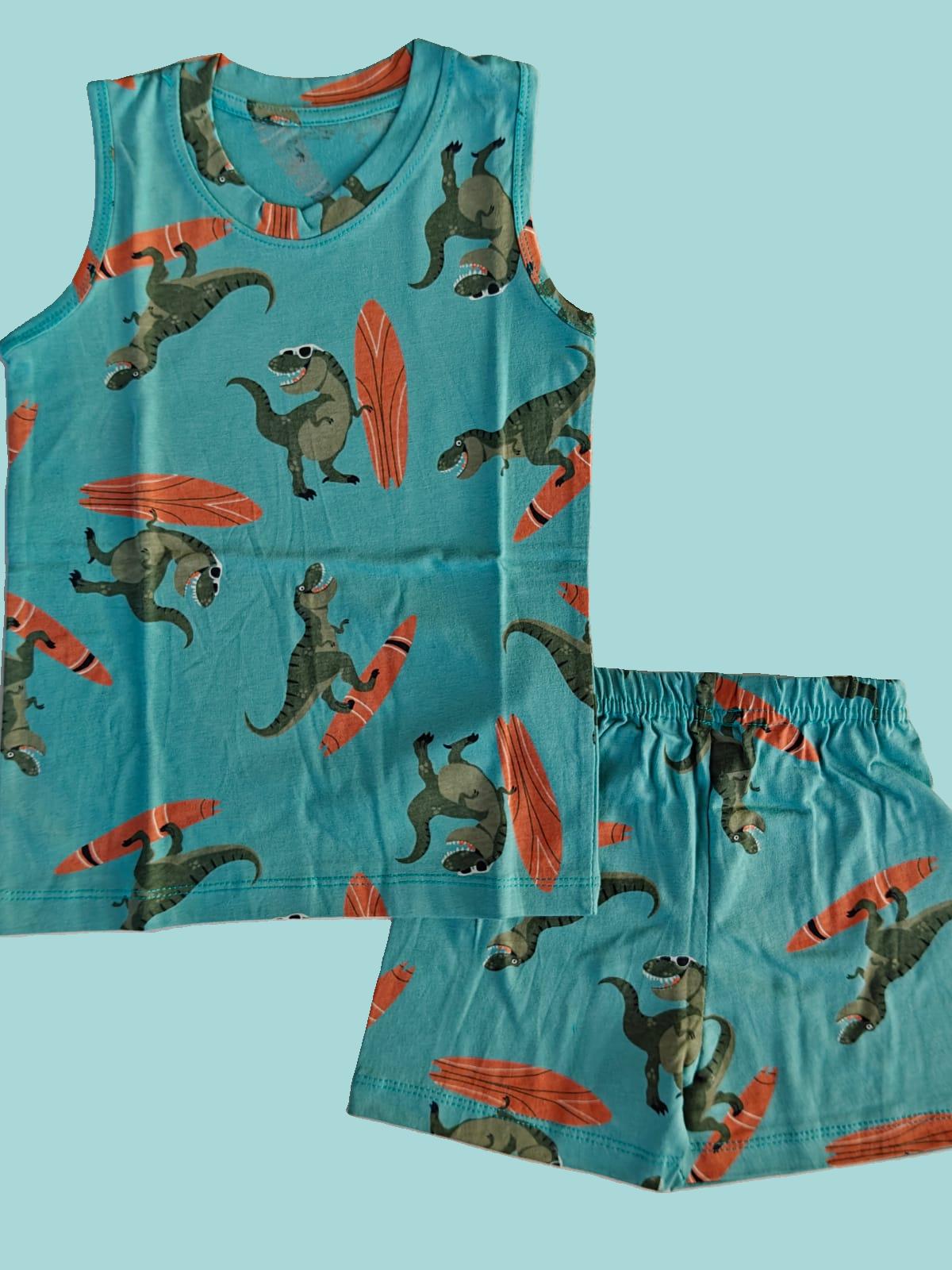 KIDS SLEEVLESS SET ICE BLUE DRAGON - sanright