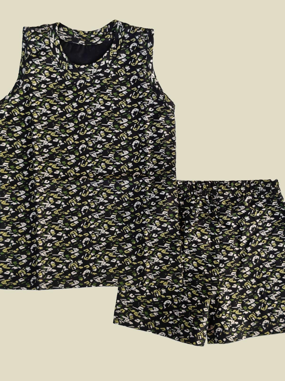 KIDS SLEEVLESS SET MULTI PRINT - sanright