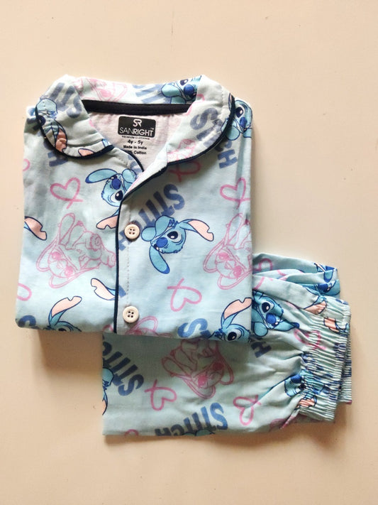 Kid's Collar night Suits (Bluey) - sanright