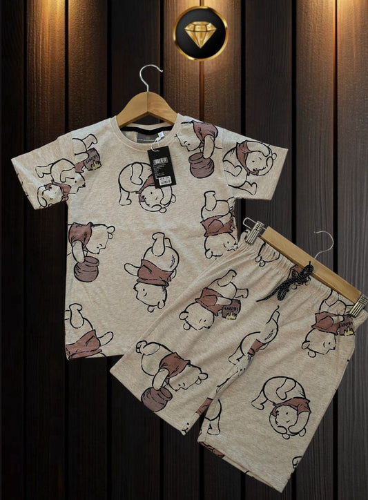 Shorts Sleeves Tshirt with Shorts Sets (Bear with HoneyPot)
