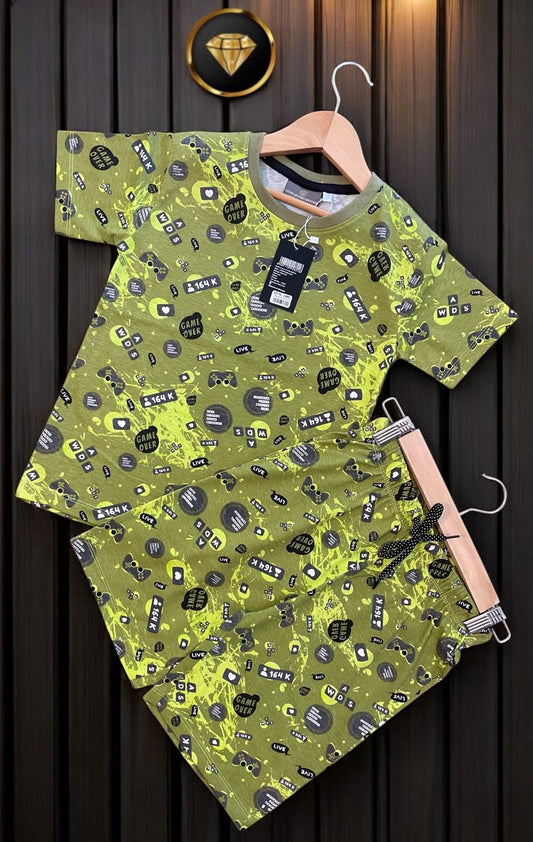 Shorts Sleeves Tshirt with Shorts Sets (Game Over)