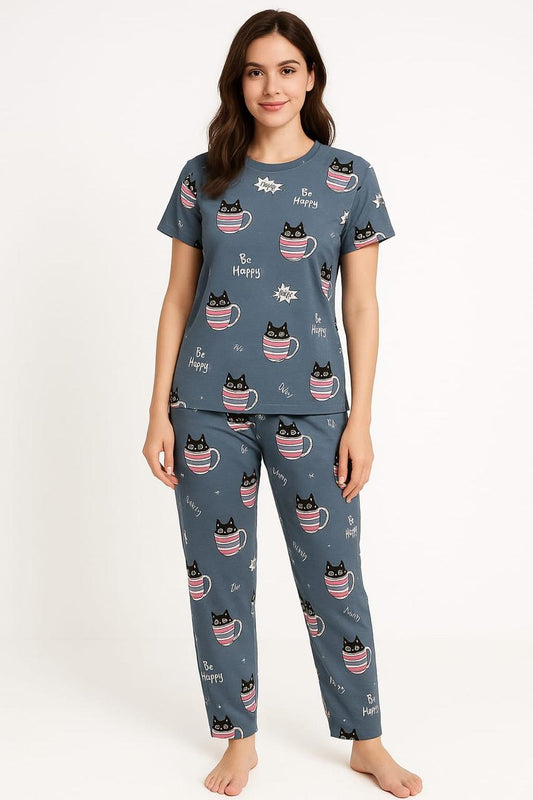 Women’s Co-Ords Loungewear Set (Be Happy Meow)