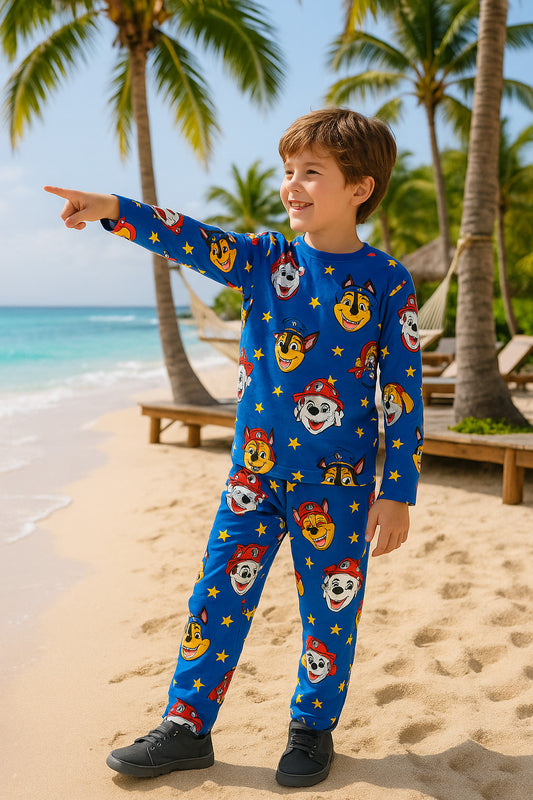 Kids’ Loungewear set (Big Blue Paw Patrol)  (3-12 Yrs)