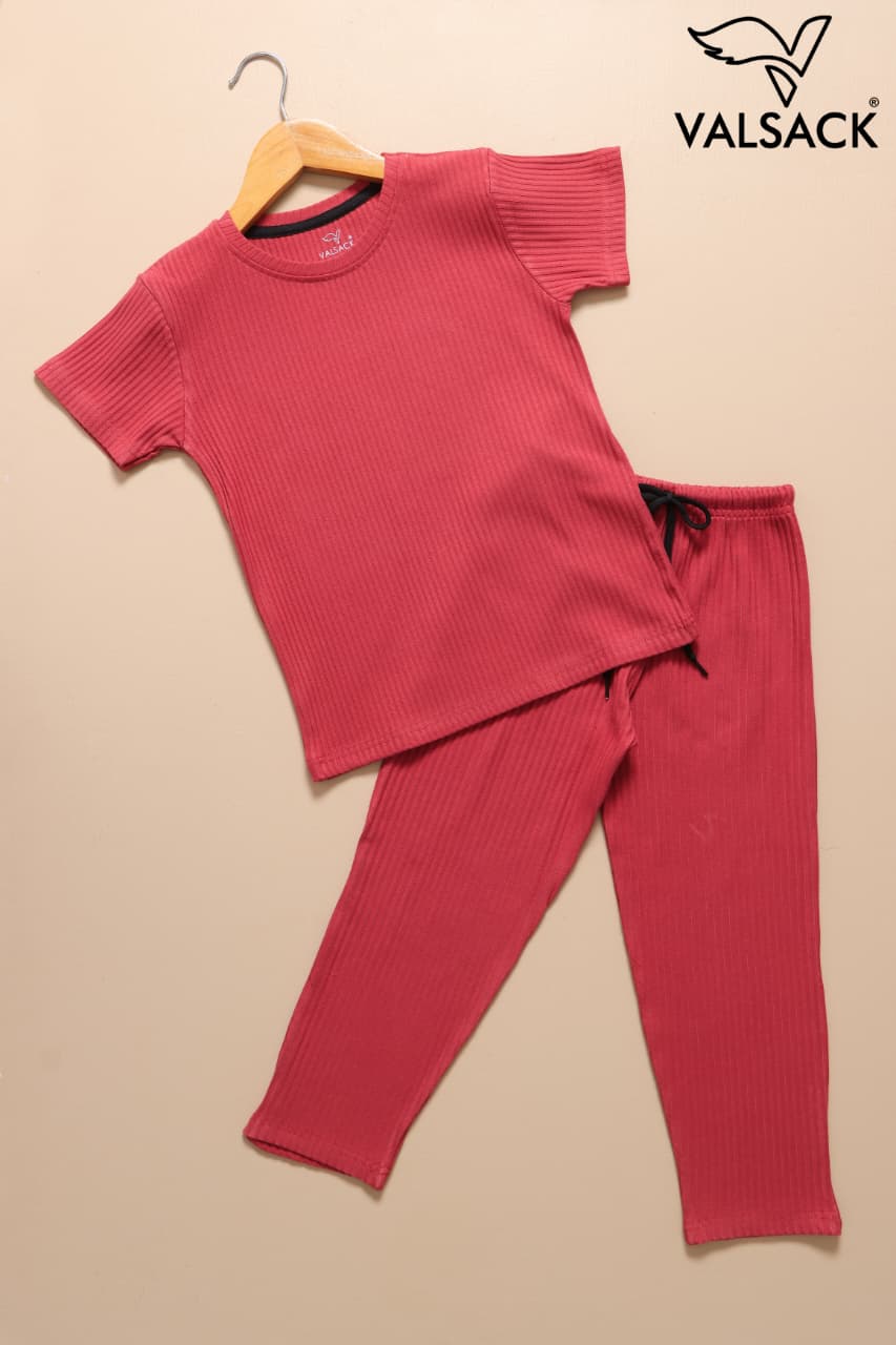 (AC106) - Exclusive Plain Ribbed Airport Co-Ords (Rust)