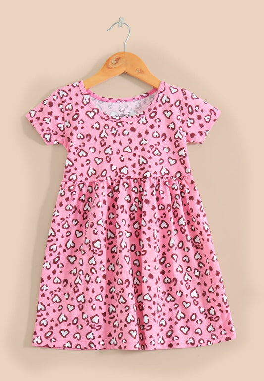 Half Sleeves Cotton Frocks (Paw Hearts)