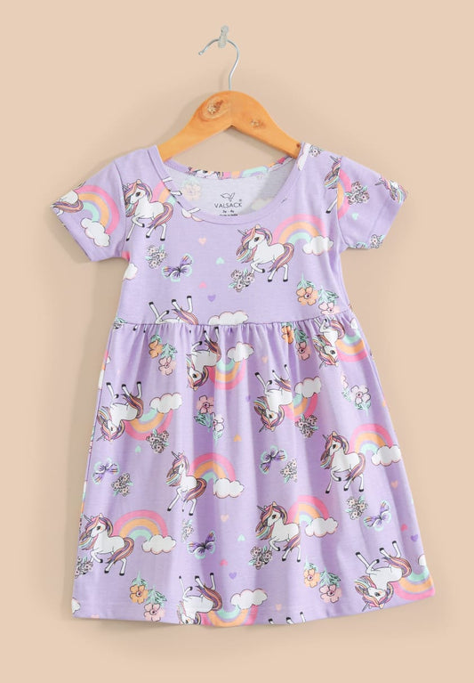 Half Sleeves Cotton Frocks (Flying Unicorn)