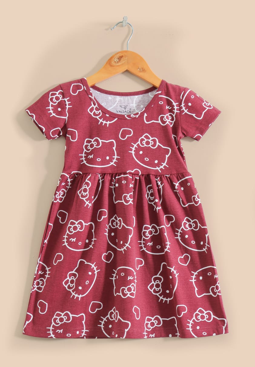 Half Sleeves Cotton Frocks (Grape Catty)