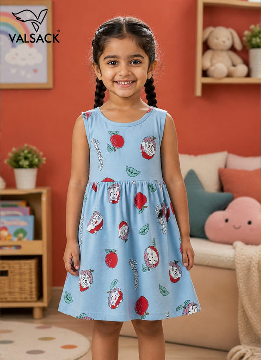 Sleeveless Cotton Frocks ( Grey Tomata)