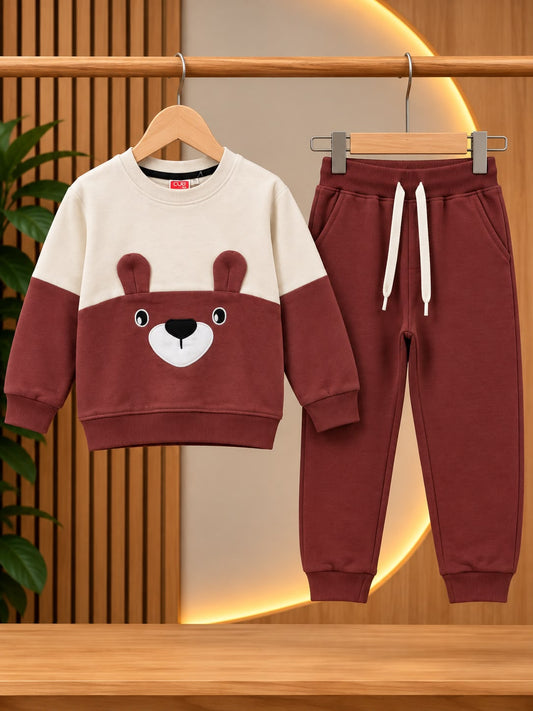 Korean Winter Set for Toddlers & Kids - Cream Brown Teddy