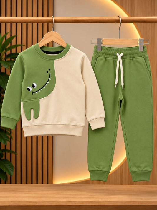 Korean Winter Set for Toddlers & Kids - Green Crocodile