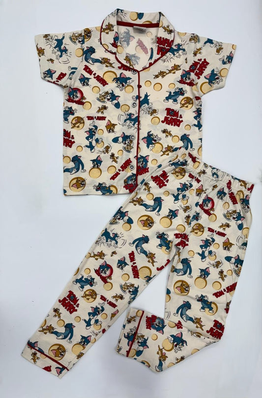 Kid's Collar night Suits (Tom & Jerry) - sanright