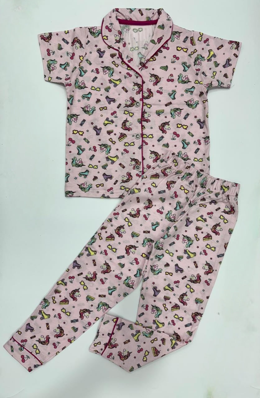 Kid's Collar night Suits (Unicorn) - sanright