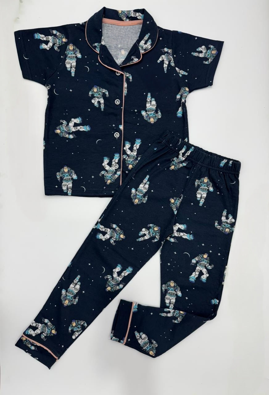 Kid's Collar night Suits (Astronaut) - sanright