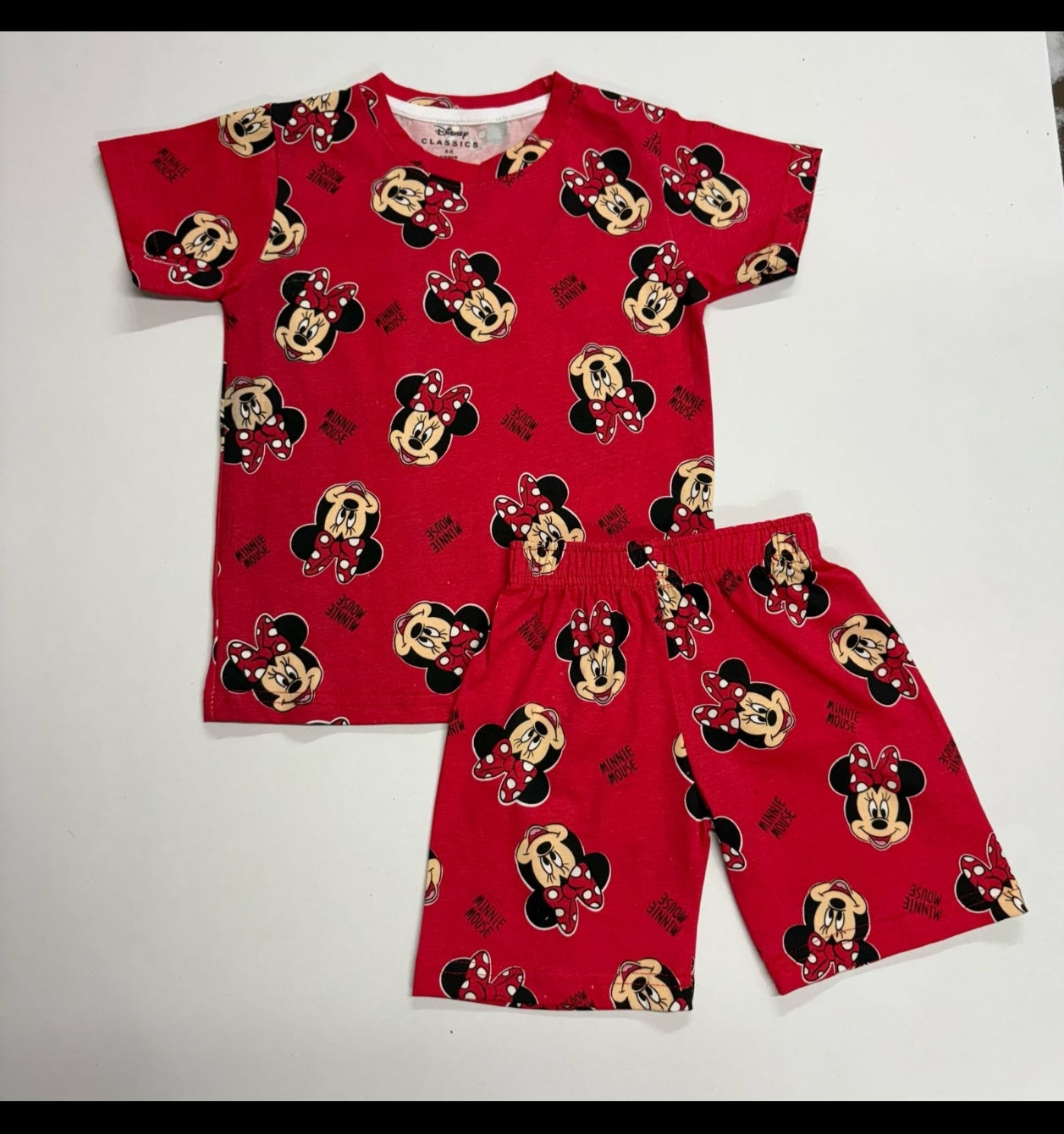 Shorts Sleeves Tshirt with Shorts Sets (Red Minnie) - sanright