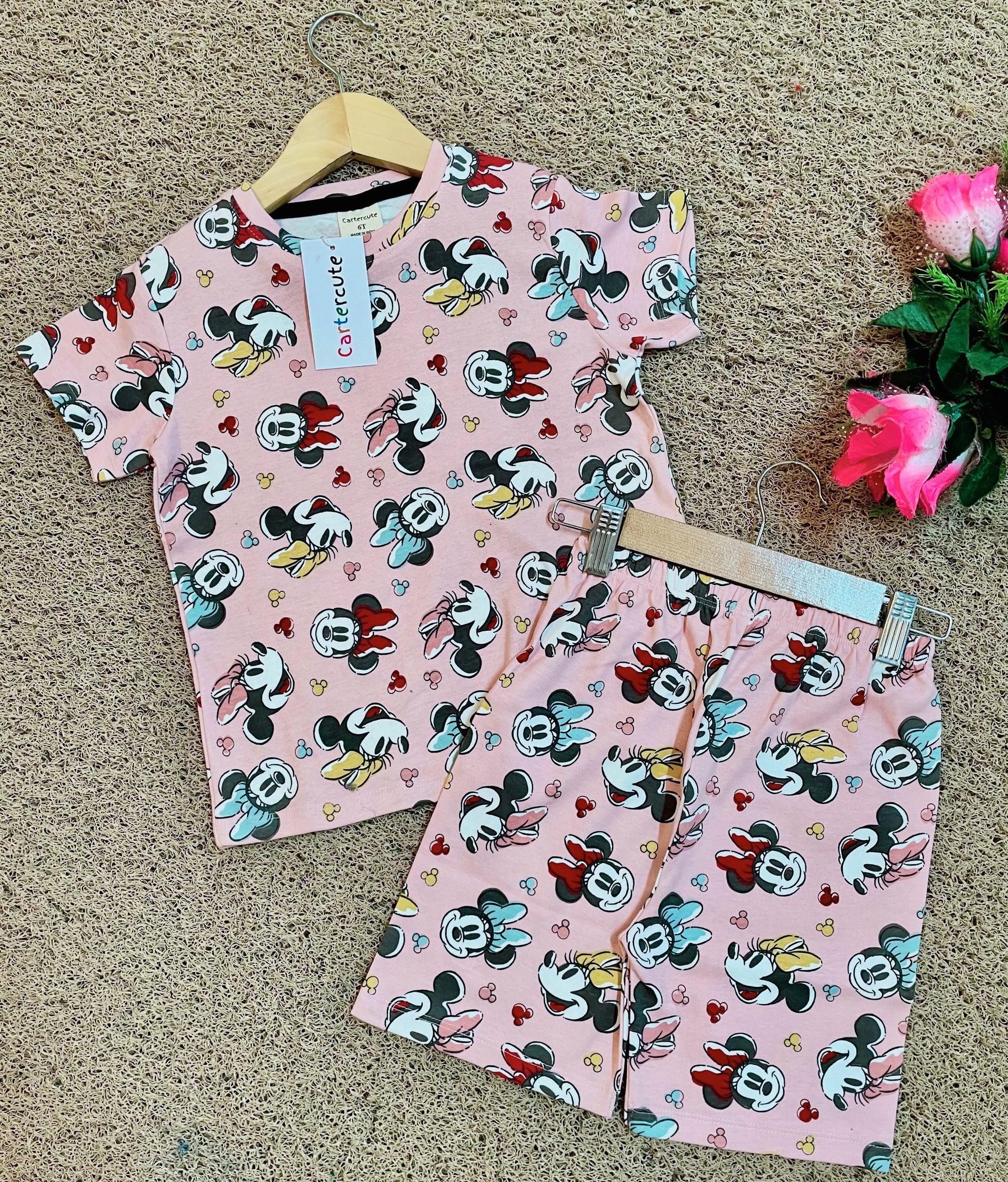 Shorts Sleeves Tshirt with Shorts Sets (mickymouse) - sanright