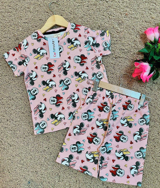 Shorts Sleeves Tshirt with Shorts Sets (mickymouse) - sanright