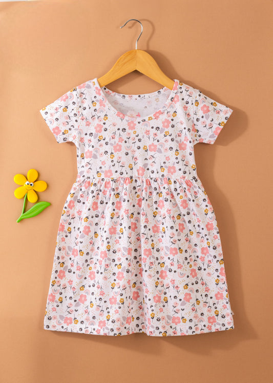 Half Sleeves Frill Frocks (Tiny Flowers)