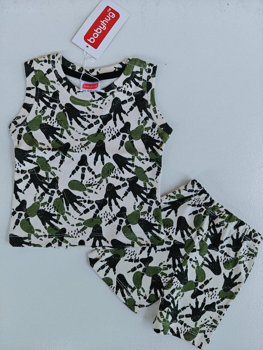 Premium Sleevelesss Tshirt with Shorts Sets (Hand Impression) - sanright