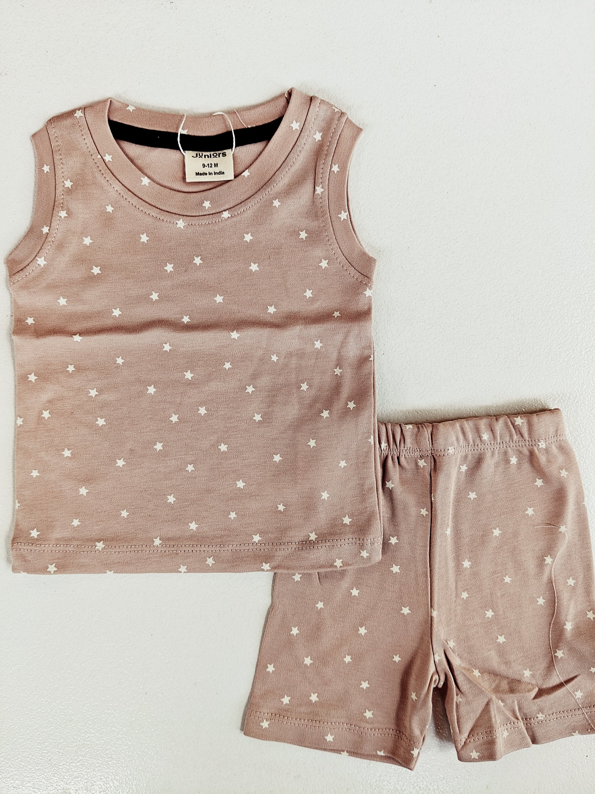 Premium Sleevelesss Tshirt with Shorts Sets (Brown Star) - sanright