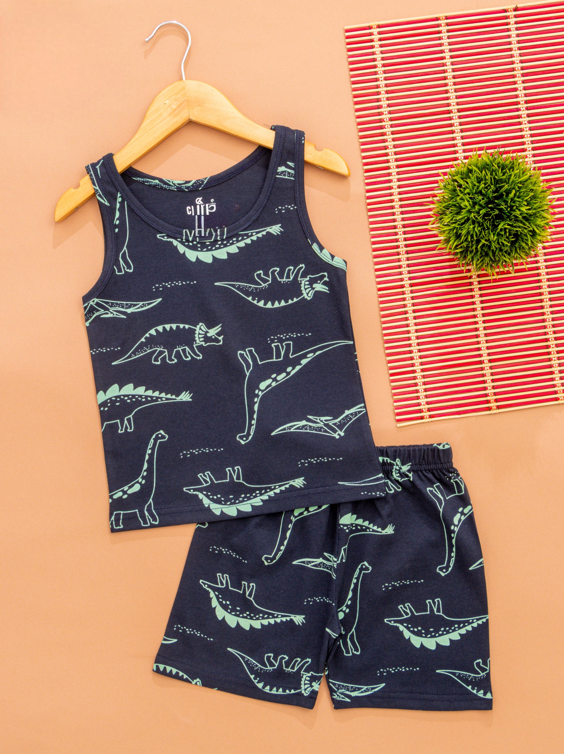 Sleeveless Shorts Sets(Big Dino2) - sanright