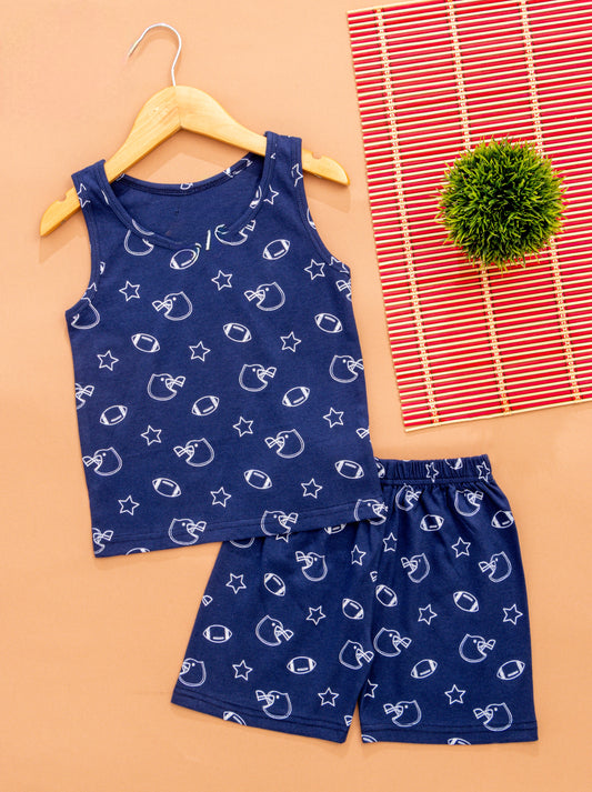 Sleeveless Shorts Sets(Blue Space) - sanright