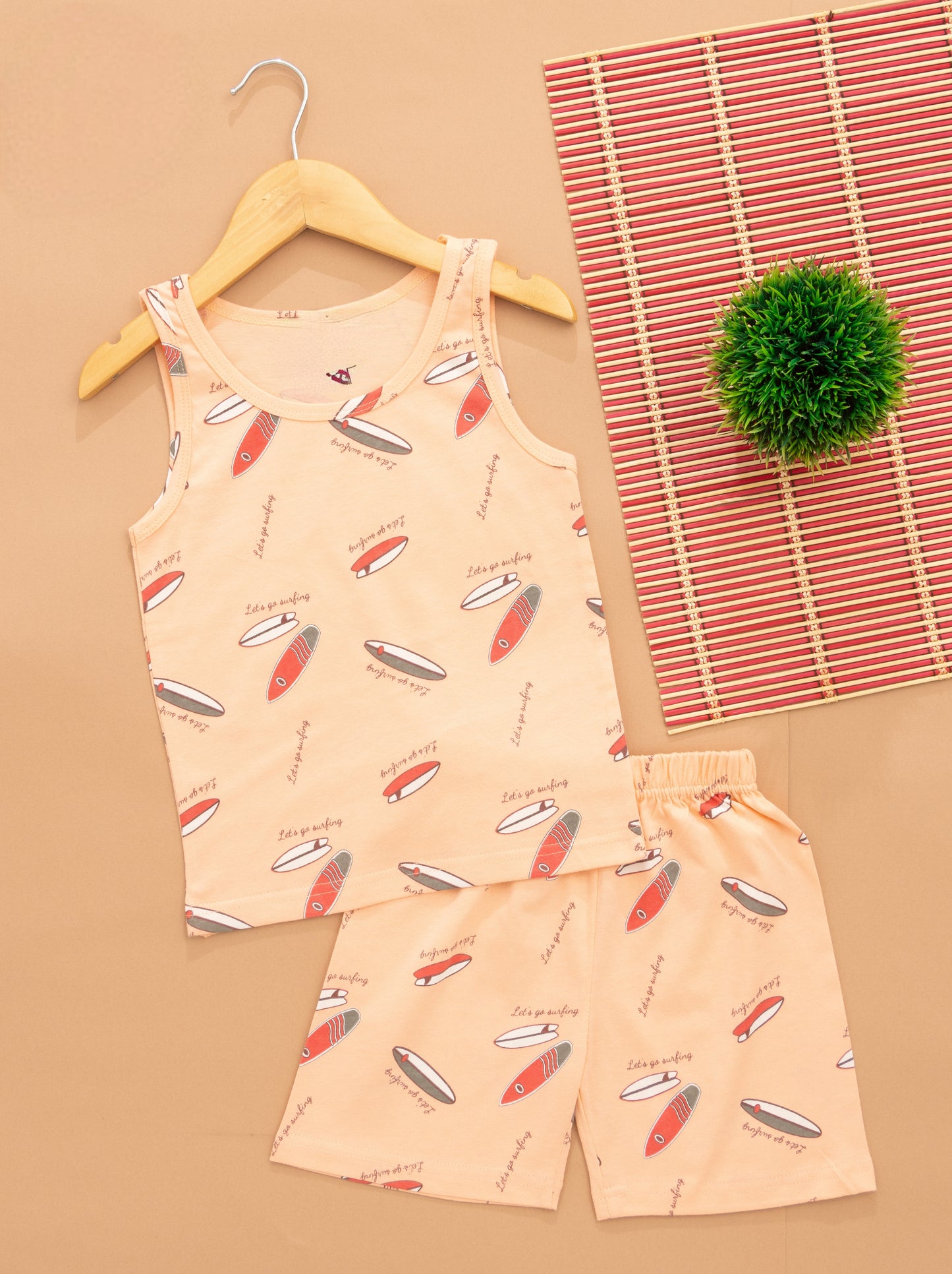 Sleeveless Shorts Sets(Let's go surfing)