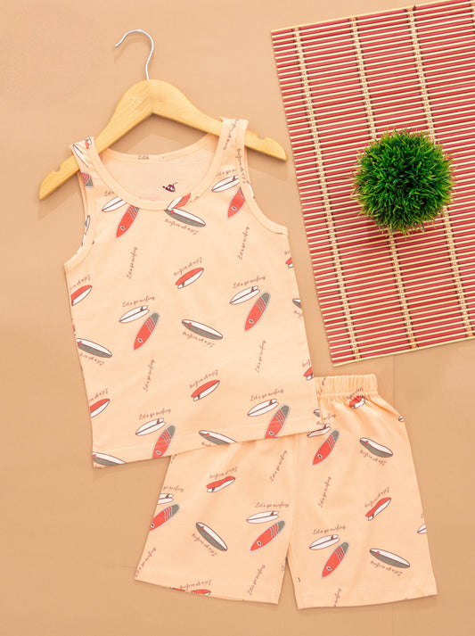 Sleeveless Shorts Sets(Let's go surfing)