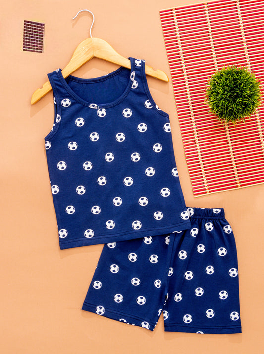 Sleeveless Shorts Sets(Blue Ball)