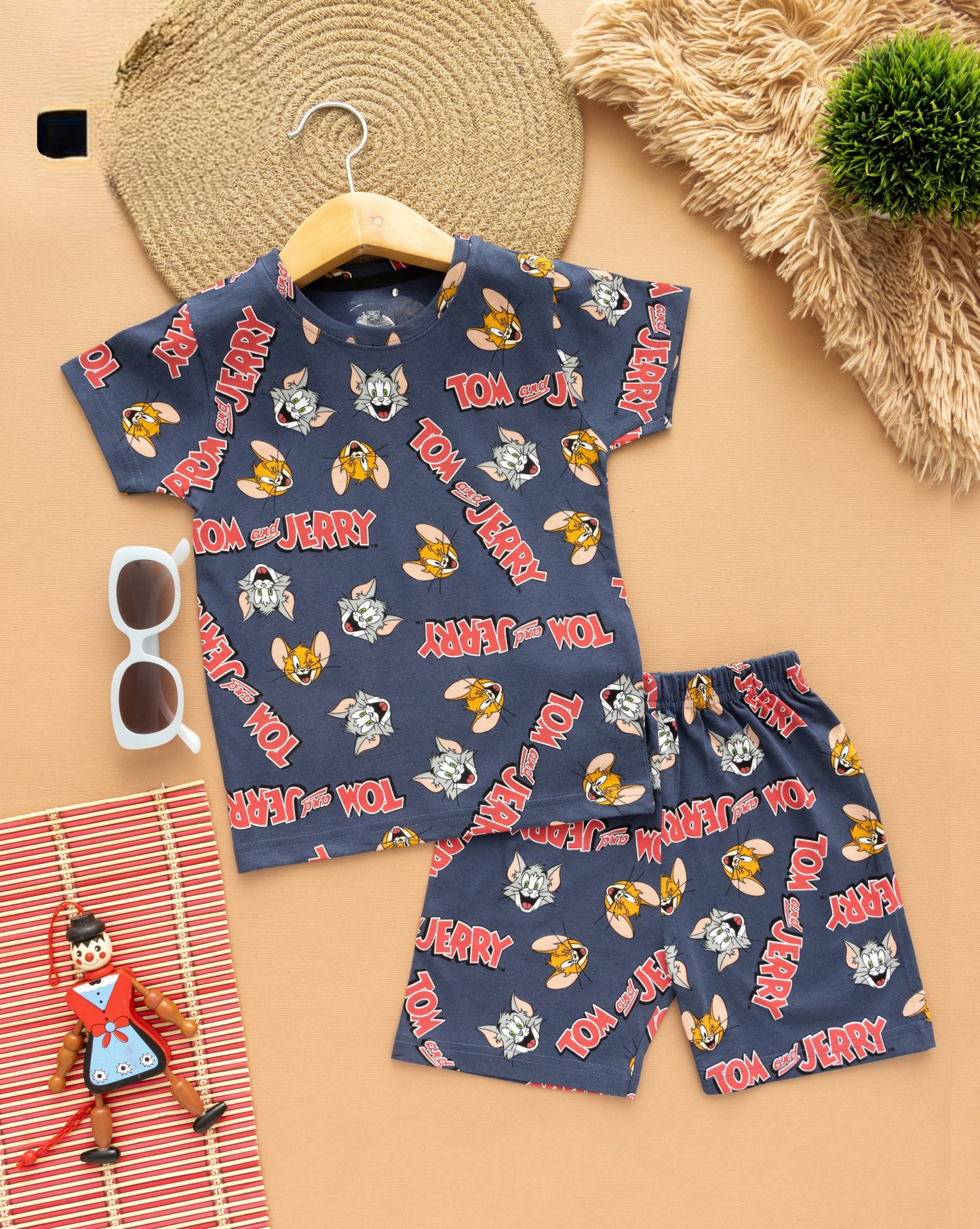 Shorts Sleeves Tshirt with Shorts Sets (Blue Tom&Jerry)