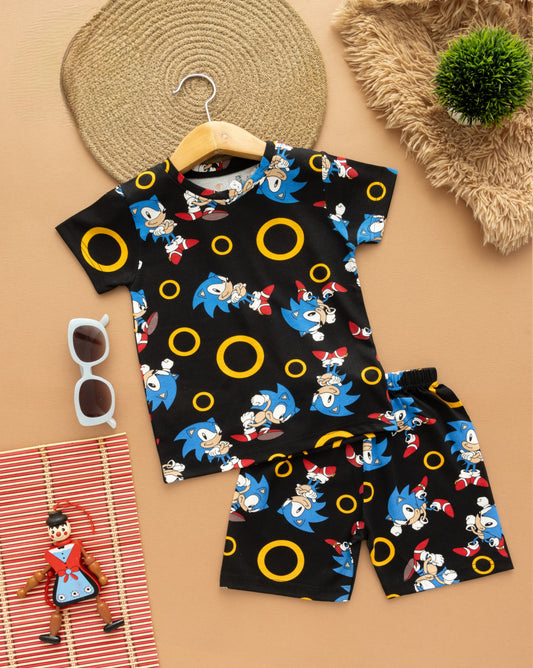 Shorts Sleeves Tshirt with Shorts Sets (Blue Pokemon)