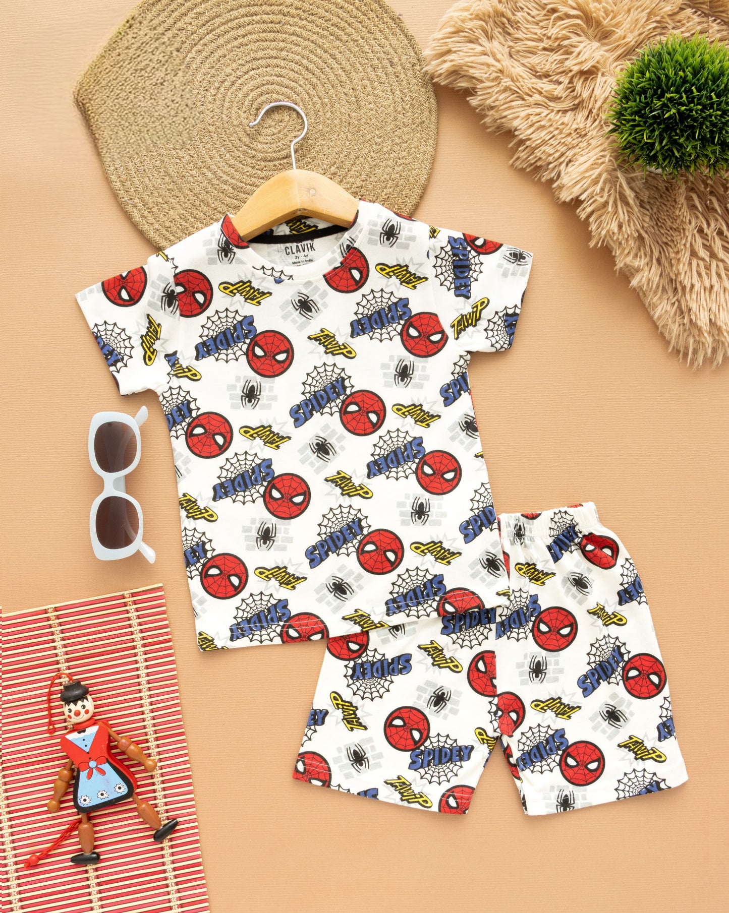 Shorts Sleeves Tshirt with Shorts Sets (Spider)