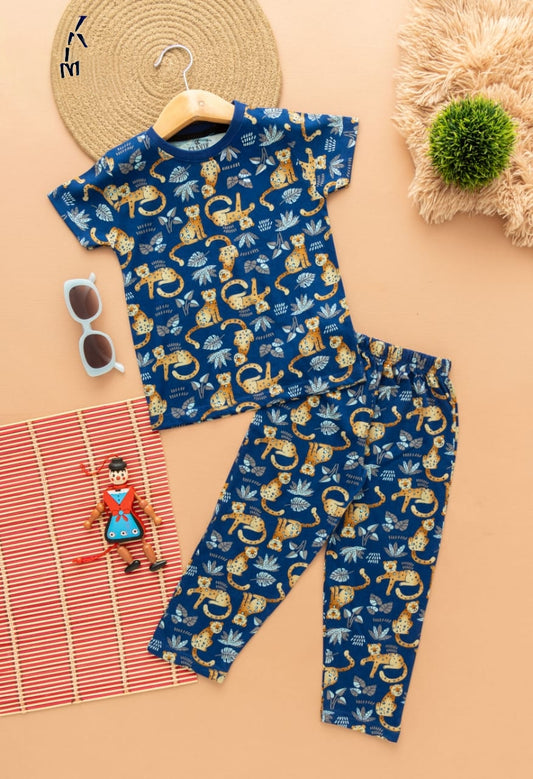 Half Sleeves Pajama Set (Leopard)