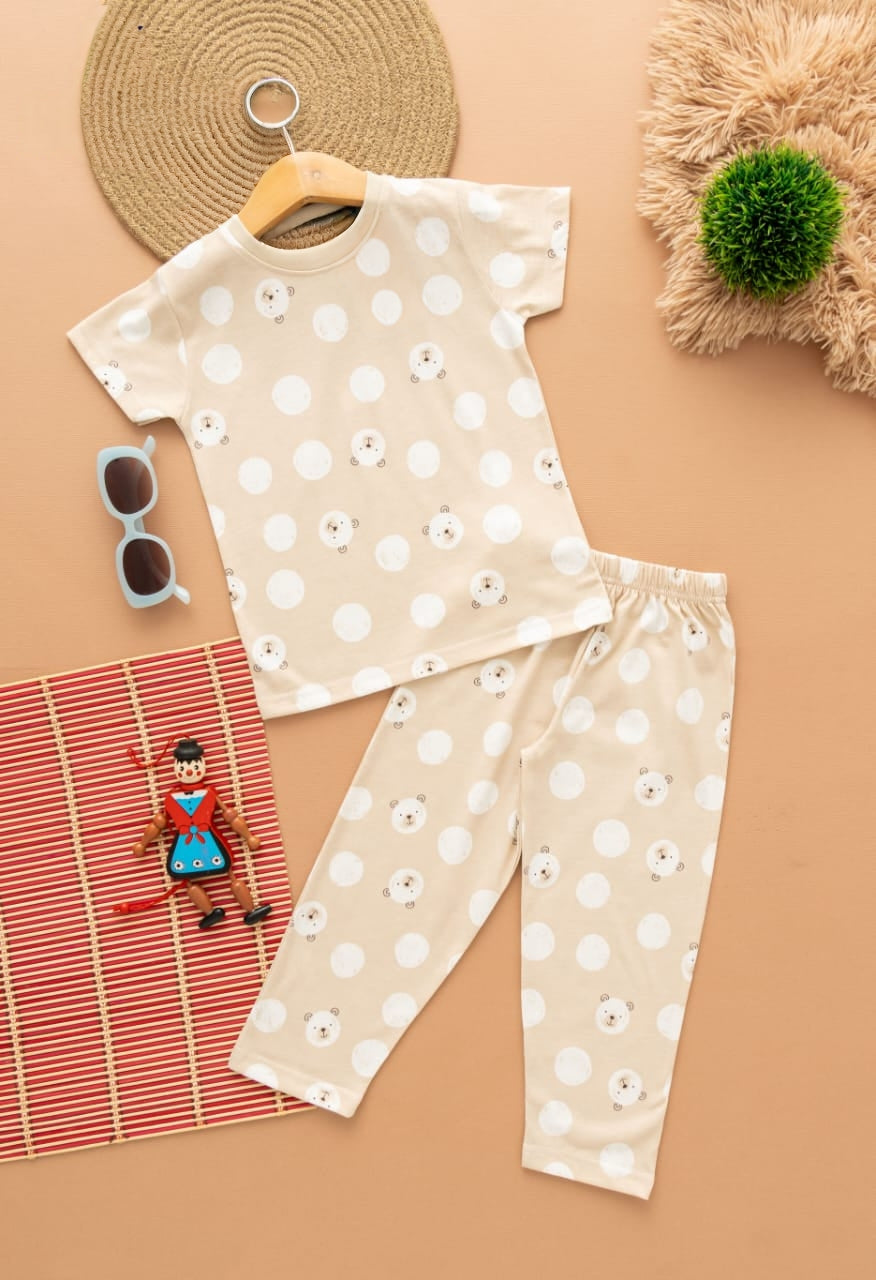 Half Sleeves Pajama Set (Teddy)