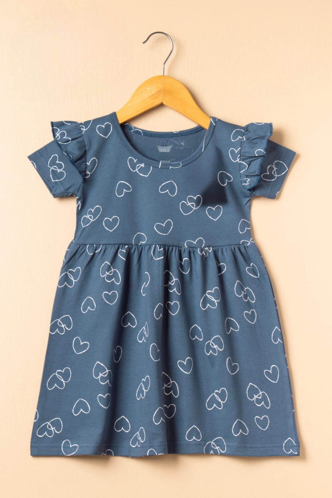 Half Sleeves Frill Frocks (Blue Heartin)