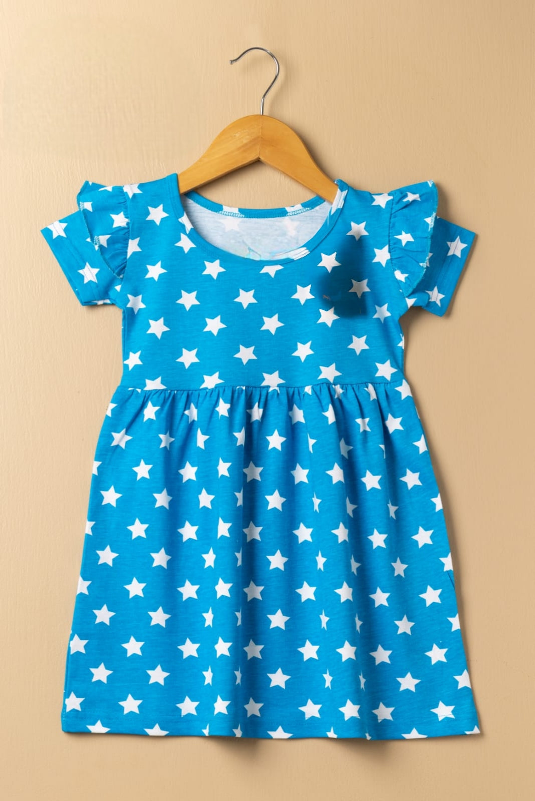 Half Sleeves Frill Frocks (Blue Star)