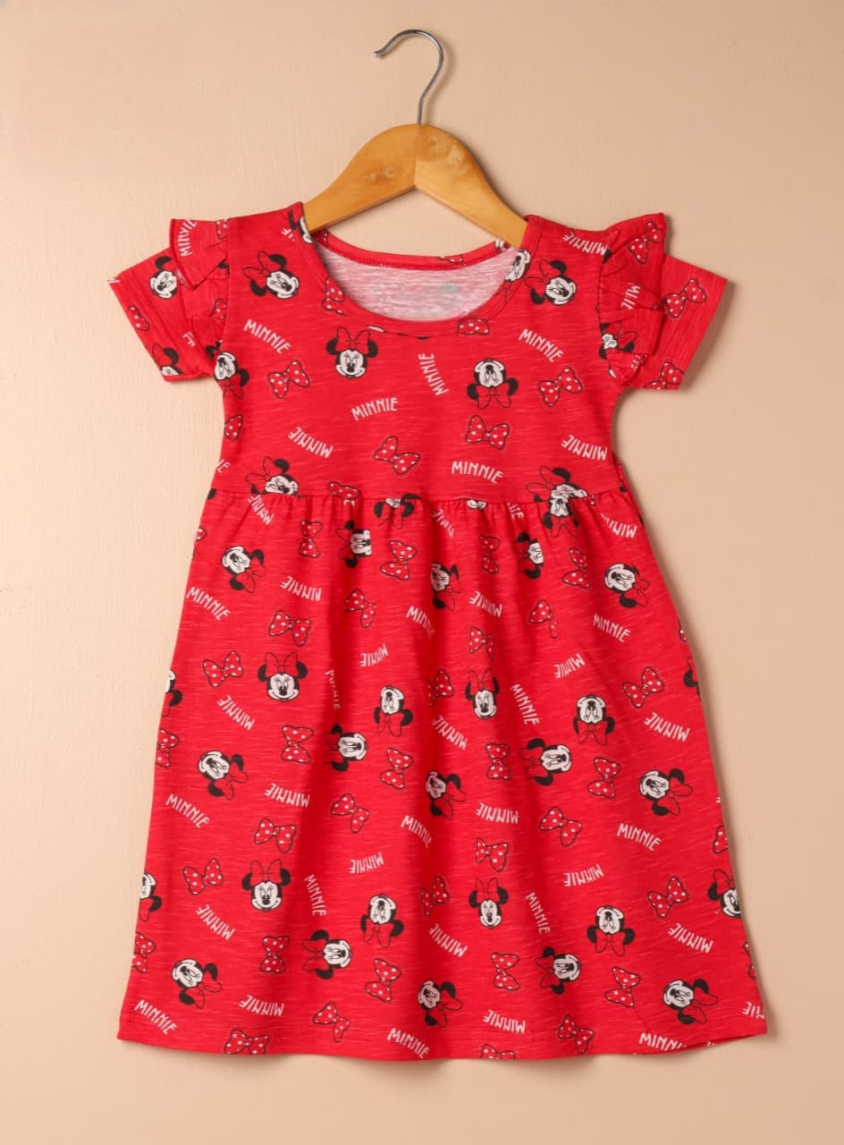 Half Sleeves Frill Frocks (Minnie with BOW)