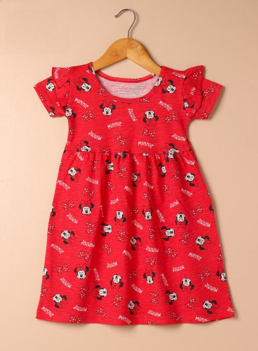 Half Sleeves Frill Frocks (Minnie with BOW)