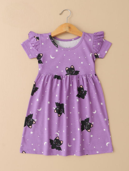 Half Sleeves Frill Frocks (Moon & The Bat)