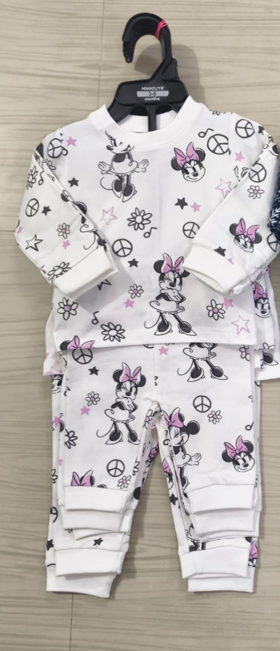 Premium Full sleeves Cotton Tshirt with Pant (Cute Minnie with BOW)