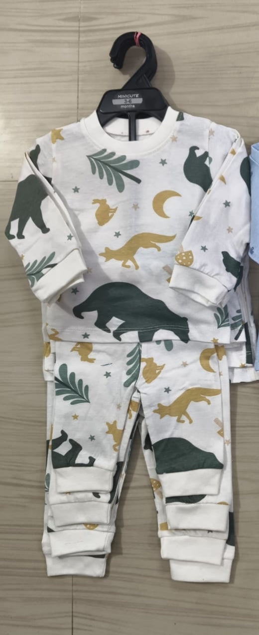 Premium Full sleeves Cotton Tshirt with Pant (Shadow Animals)