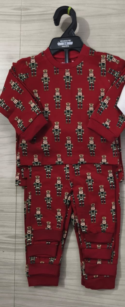 Premium Full sleeves Cotton Tshirt with Pant (Deep Red)