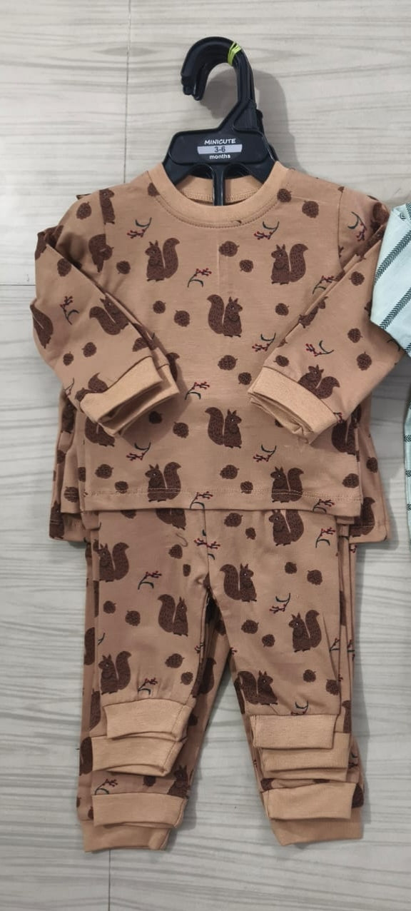 Premium Full sleeves Cotton Tshirt with Pant (Squirrel 🐿️)