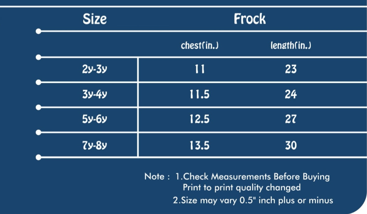 Half Sleeves Frill Frocks ( Navy blue hearts)