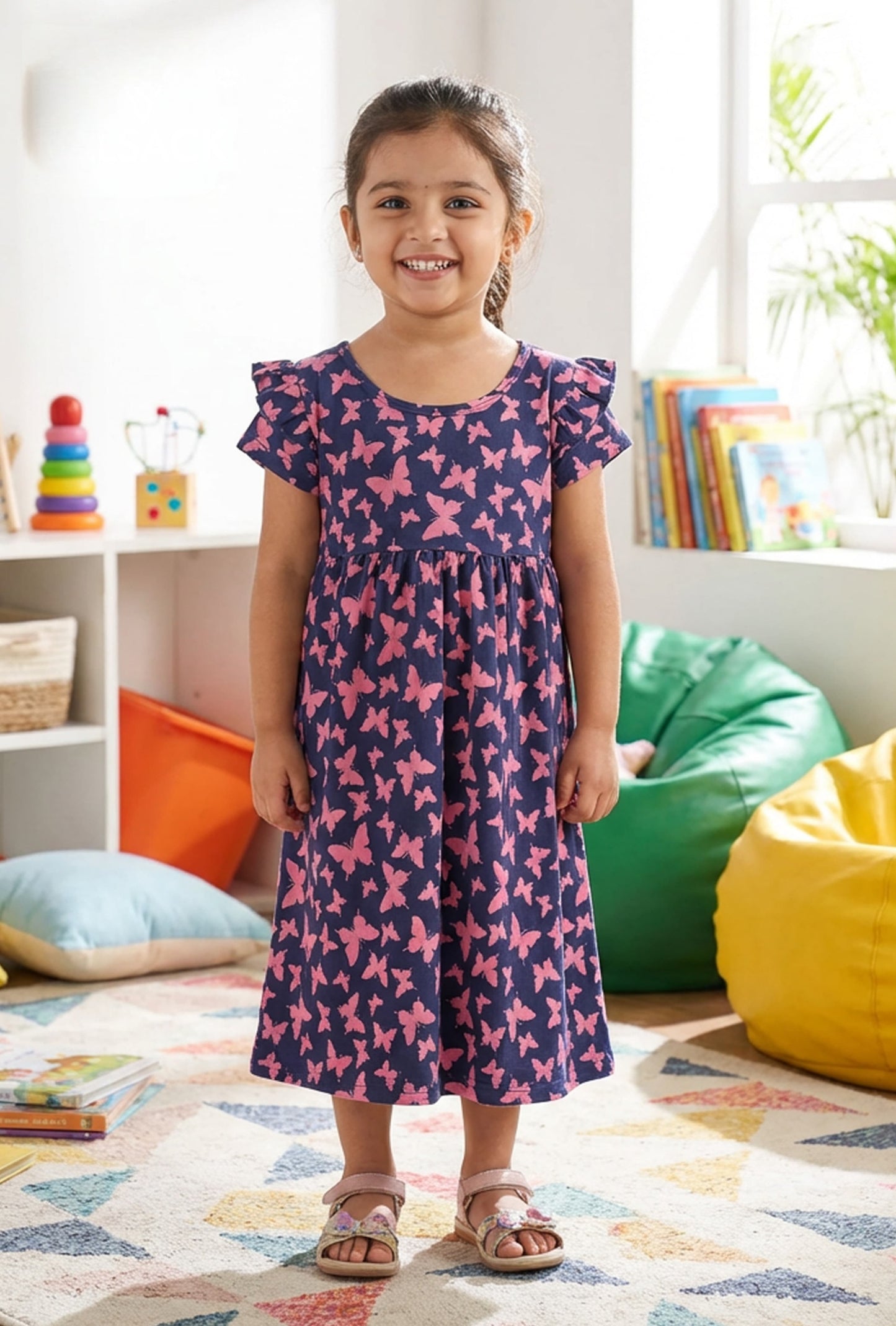 Half Sleeves Frill Frocks (Bunch Of ButterFlies)