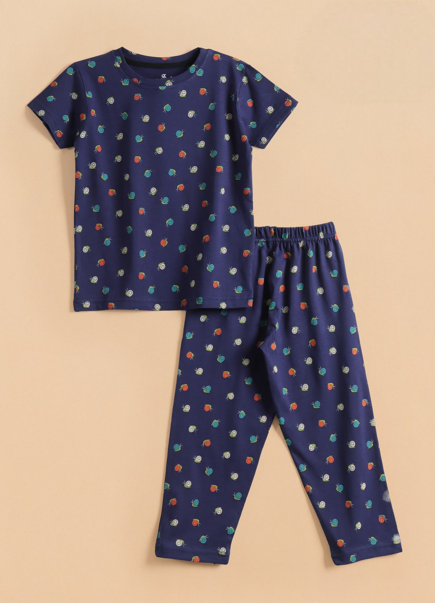 Premium Half Sleeves Pajama Set (Colorful Snails 🐌)