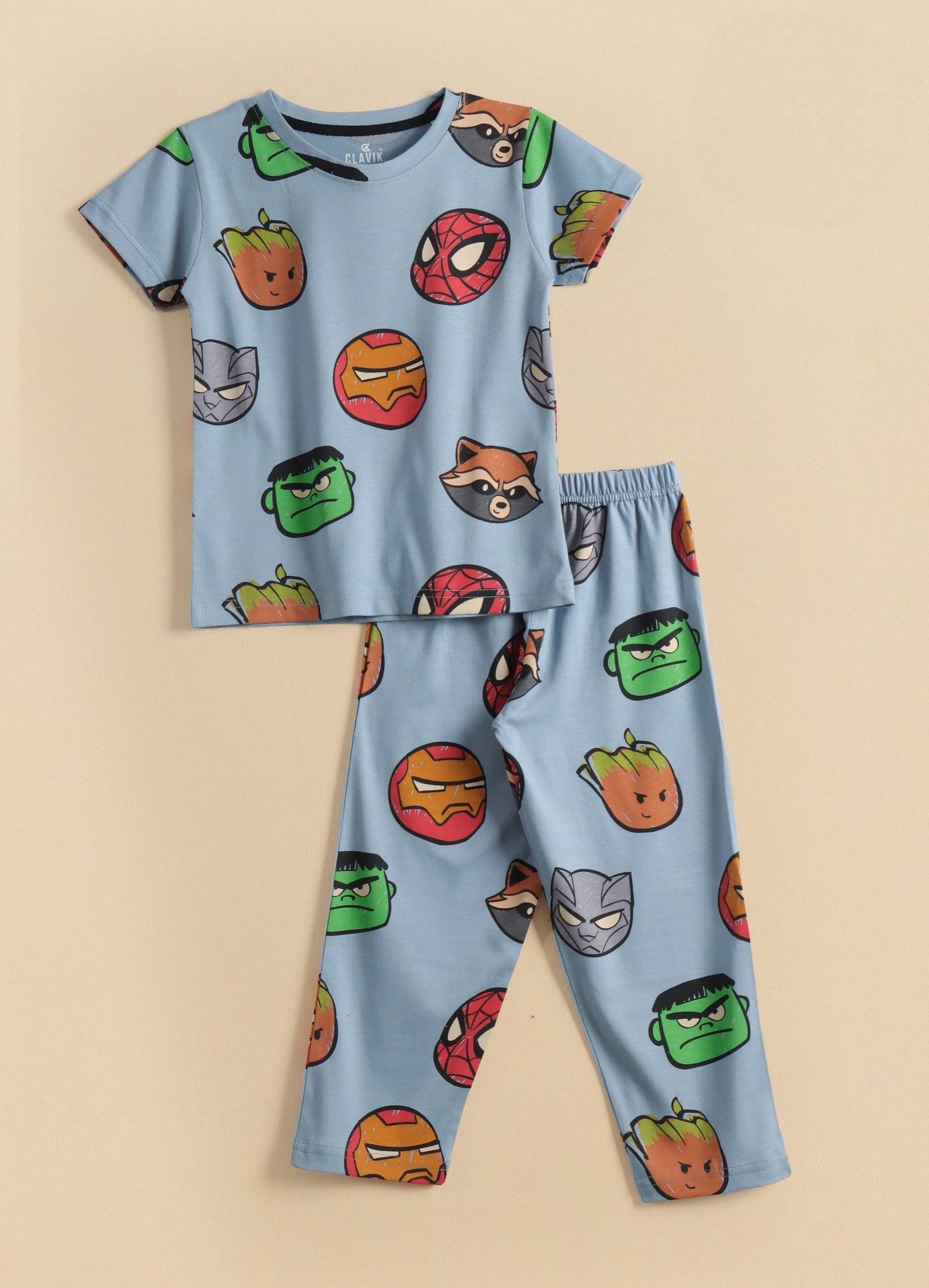 Premium Half Sleeves Pajama Set (Avengers Heads)