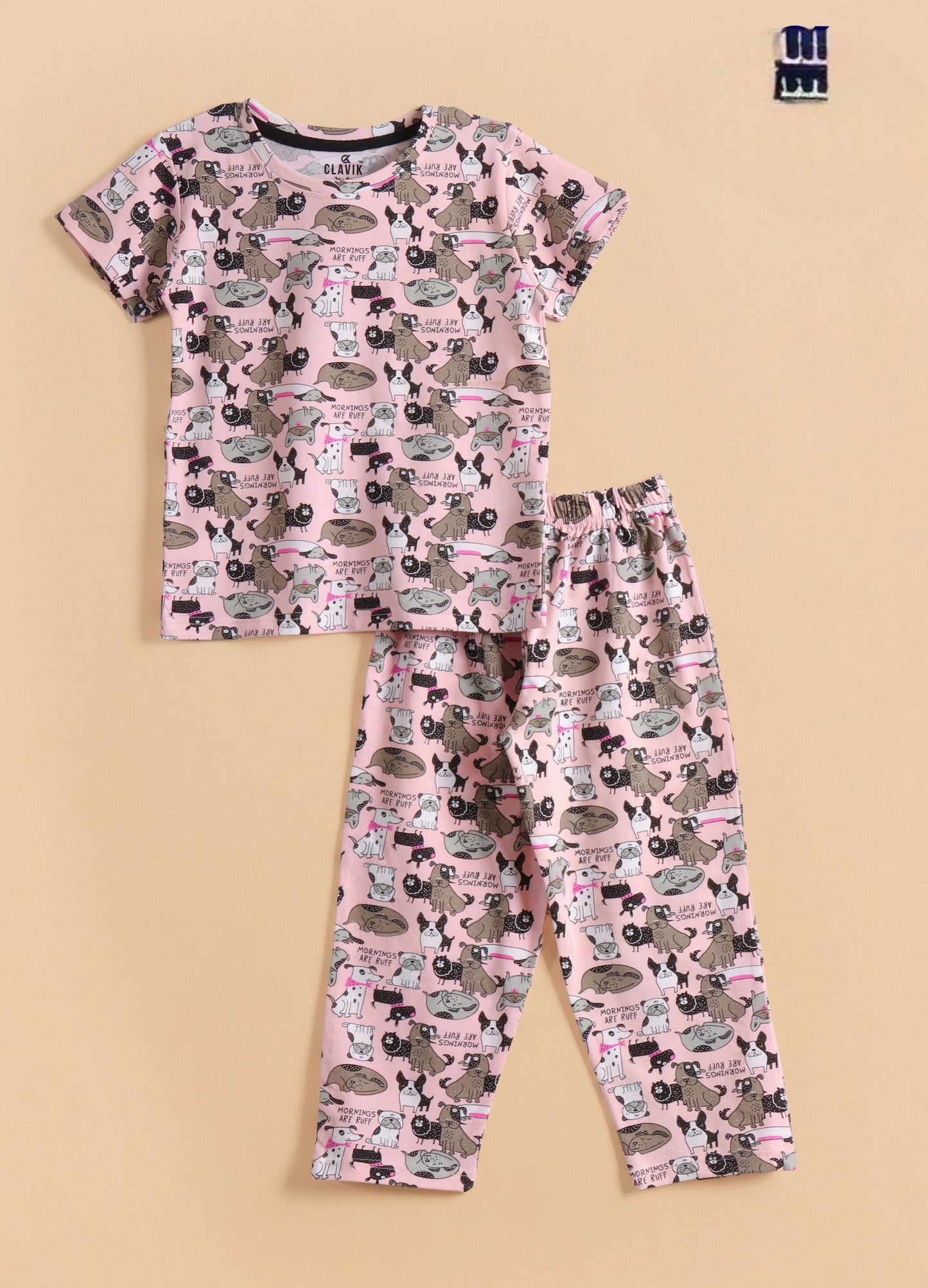 Premium Half Sleeves Pajama Set (Mornings are Ruff)
