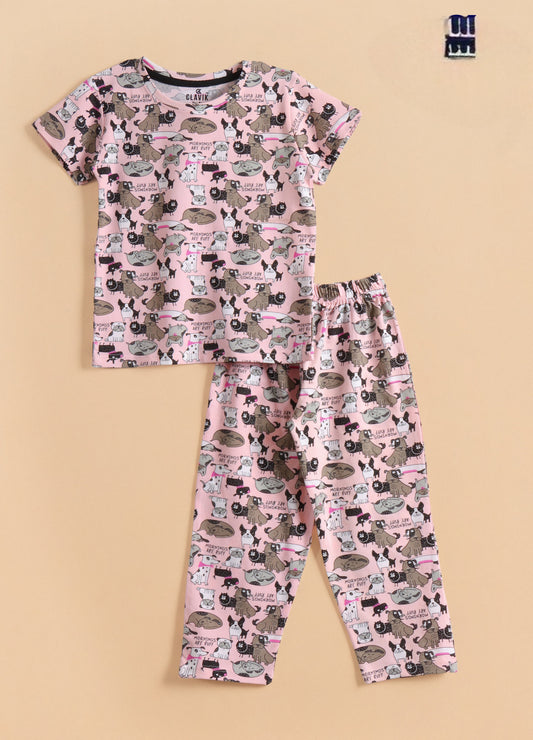 Premium Half Sleeves Pajama Set (Mornings are Ruff)