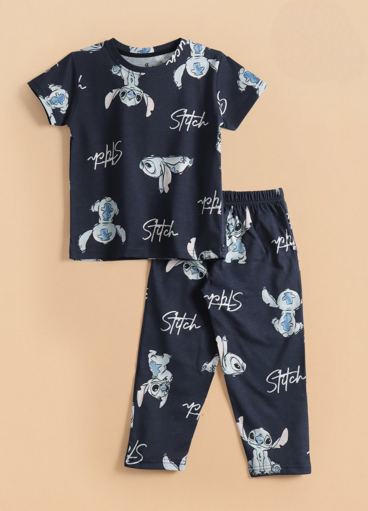 Premium Half Sleeves Pajama Set (Cute Stitch)