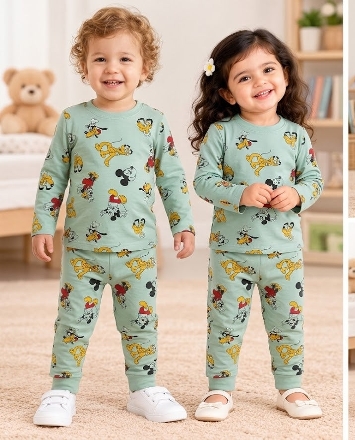 Premium Winter Full Sleeves T-Shirt with Pant (Clay Micky)